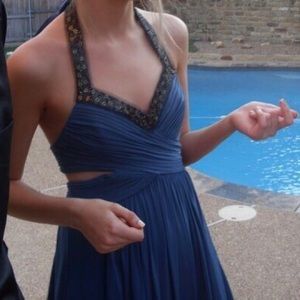 BCBGMaxazria Embellished Sequin Cut-Out Dress